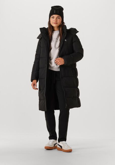 Schwarze CALVIN KLEIN Wattierte Jack MONOLOGO NON-DOWN LONG PUFFER - large