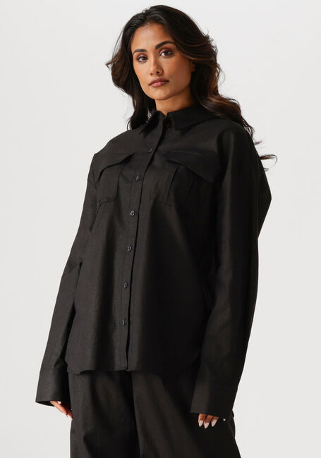 Schwarze GESTUZ Blusen ELARAHGZ LINEN SHIRT - large