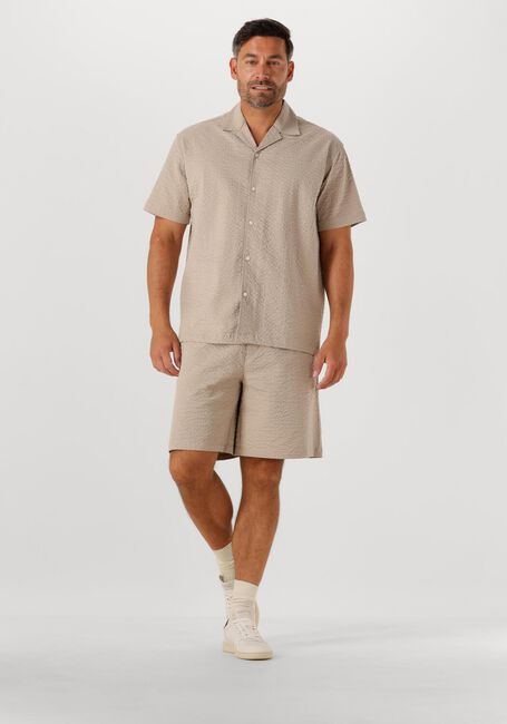 Beige SELECTED HOMME Casual-Oberhemd SLHRELAXED-ACE SEERSUCKER SS SHIRT - large