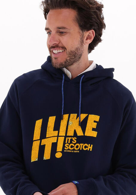 Dunkelblau SCOTCH & SODA Sweatshirt GRAPHIC RAGLAN SLEEVE FELPA HOODIE - large