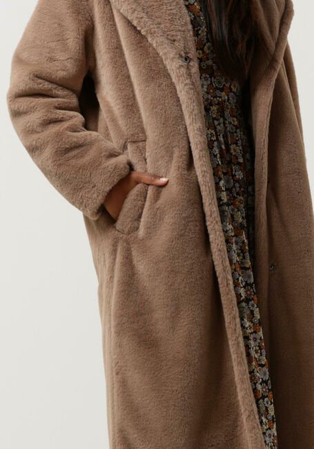 Taupe NOTRE-V Fake-Fur-Jack FUR LONG COAT - large