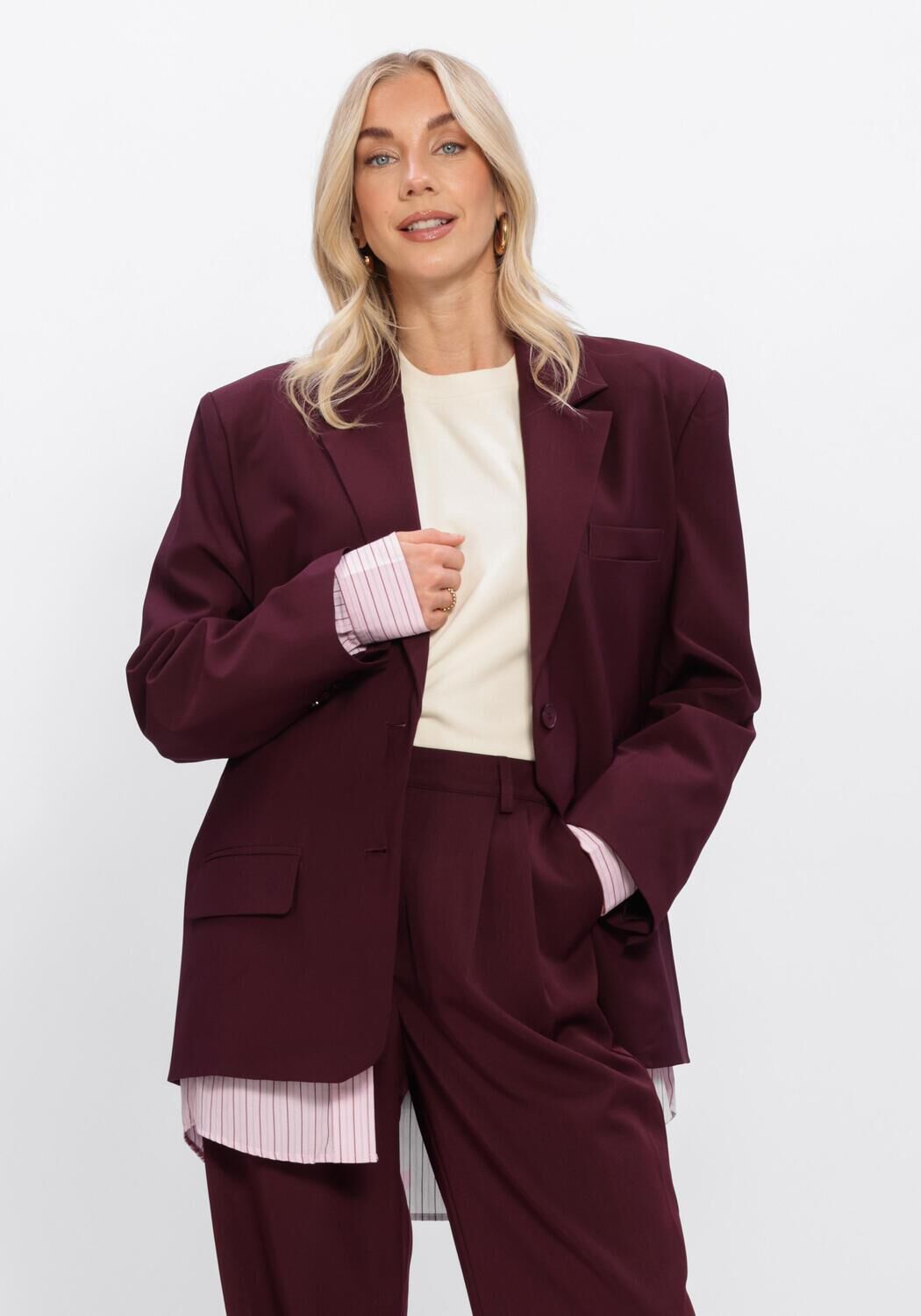Bordeaux STUDIO AMAYA Blazer HAVEN BLAZER - large
