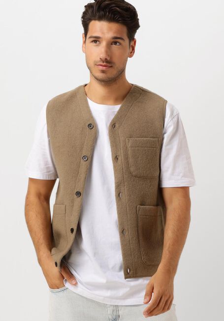 Braune ANERKJENDT Strickjacke AKRASMUS BOILED WOOL - large