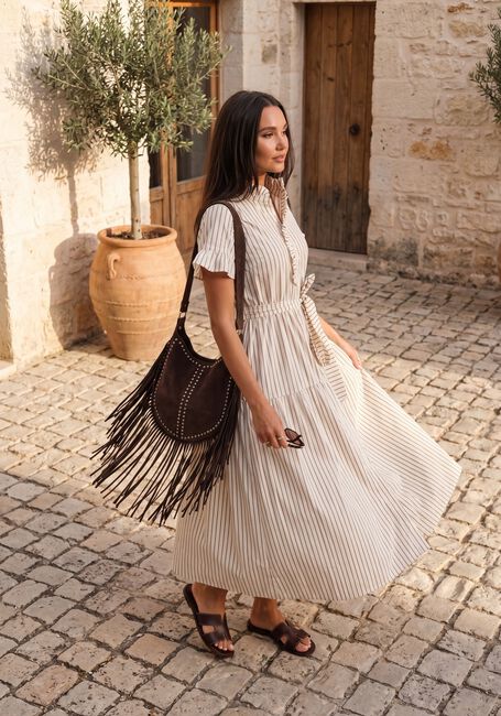 Beige NEO NOIR Kleider NELLIE WIDE STRIPE DRESS - large