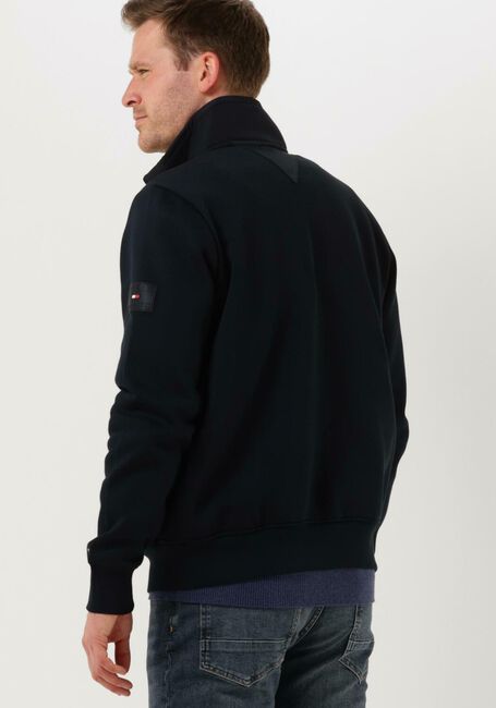 Dunkelblau TOMMY HILFIGER Strickjacke MIX MEDIA TAPE ZIP THROUGH - large