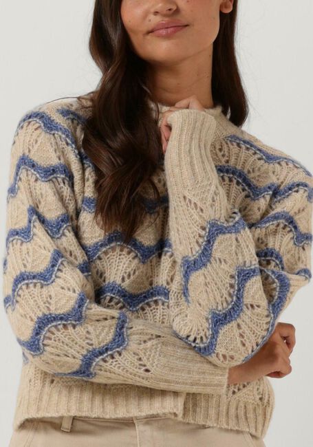 Sand OBJECT Pullover CHRISTA L/S KNIT PULLOVER 123 - large