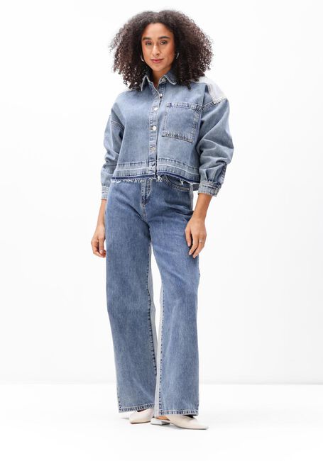 Hellblau ALIX THE LABEL Jeansjacke LADIES WOVEN MIX DENIM BLOUSE - large