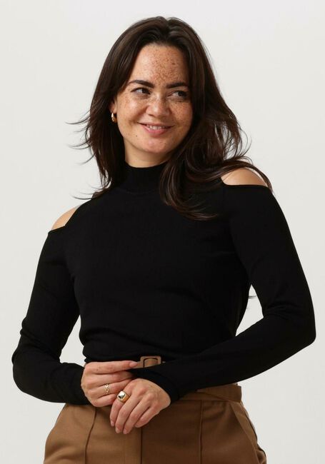 Schwarze SUMMUM Pullover BARE SHOULDER TOP DULL VISCOSE POLYAMIDE KNIT - large