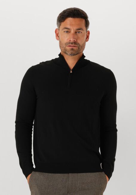 Schwarze PROFUOMO Pullover PULLOVER HALF ZIP MERINO - large