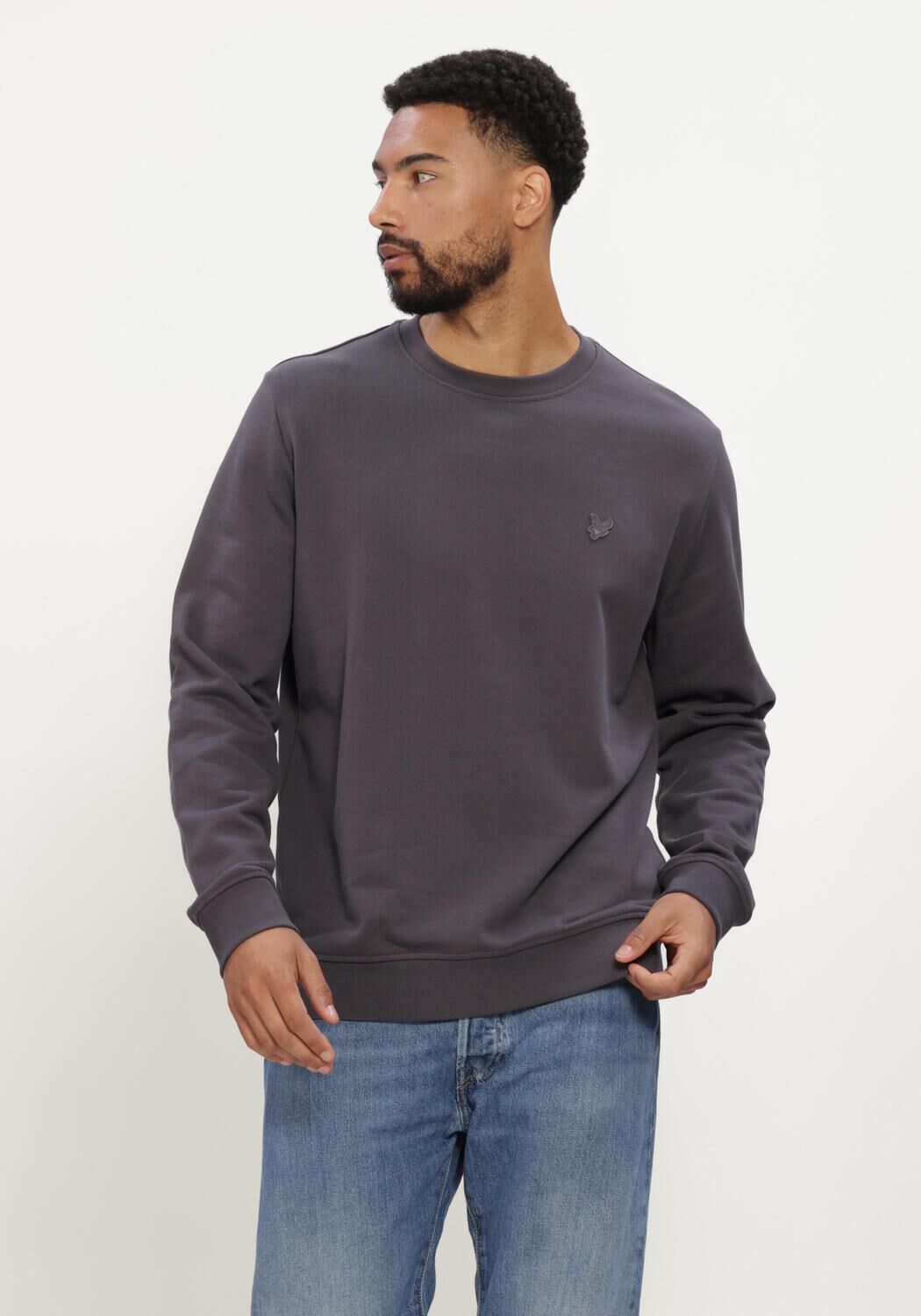 Dunkelgrau LYLE & SCOTT Pullover SUPERFINE CREW NECK SWEATSHIRT - large