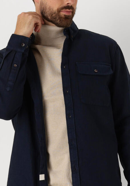 Blaue ANERKJENDT Casual-Oberhemd AKKONRAD HERRINGBONE SHIRT - large