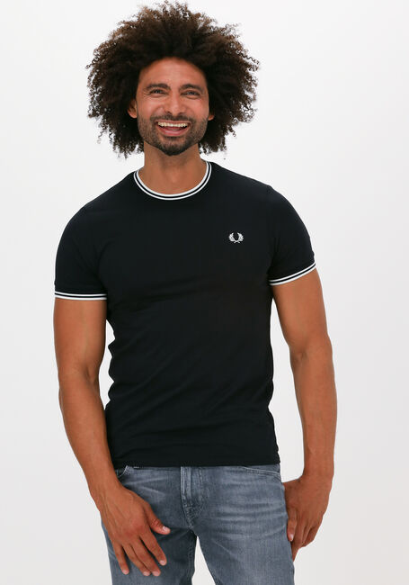 Schwarze FRED PERRY T-shirt TWIN TIPPED T-SHIRT - large