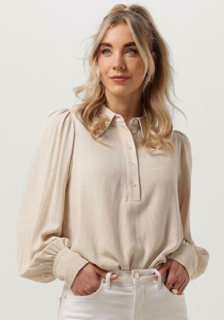Sand SELECTED WOMEN Blusen SLFVIVA LINEN TOP - large