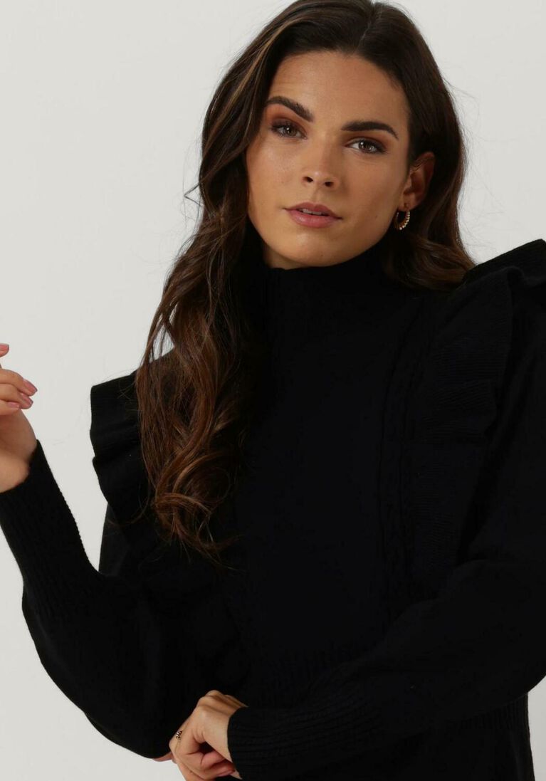 schwarze y.a.s. midikleid yasjello ls knit dress