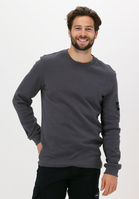 Graue CALVIN KLEIN Sweatshirt BADGE WAFFLE LS TEE - large