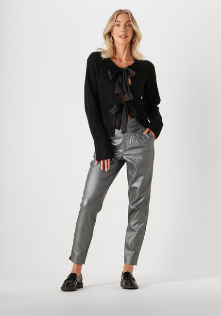 Graue OBJECT Hose OBJBELLE LISA COATED PANT - large