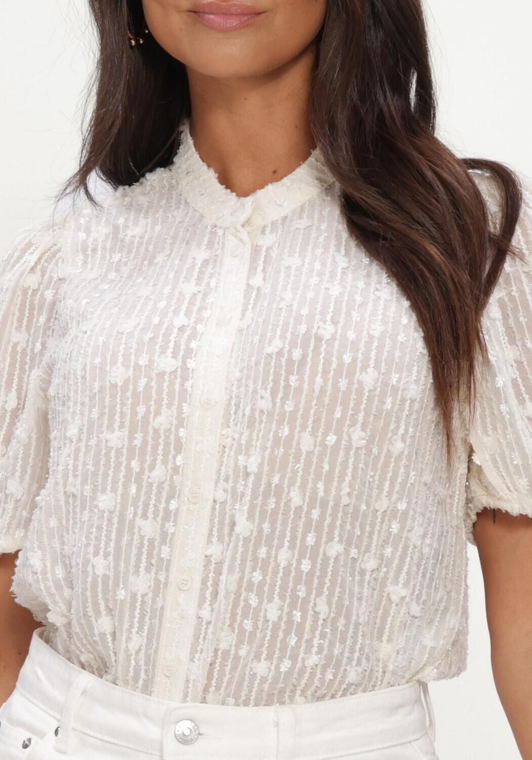Nicht-gerade weiss OBJECT Top OBJASHI 2/4 REG. SHIRT E DIV - large