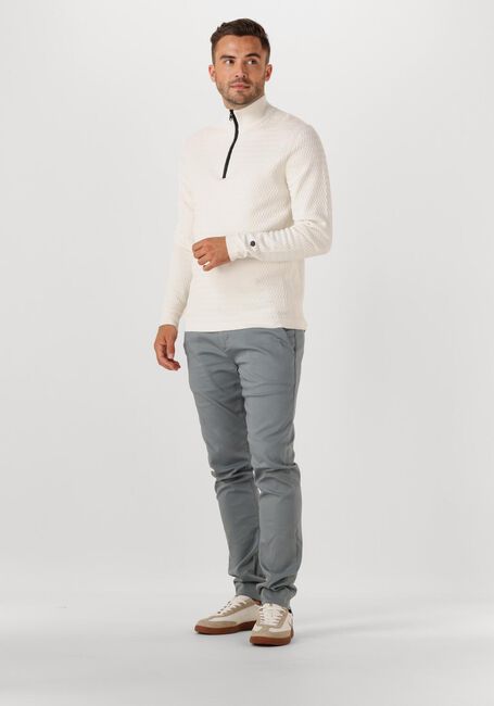 Weiße CAST IRON Pullover HALF ZIP COLLAR ECOVERO - large