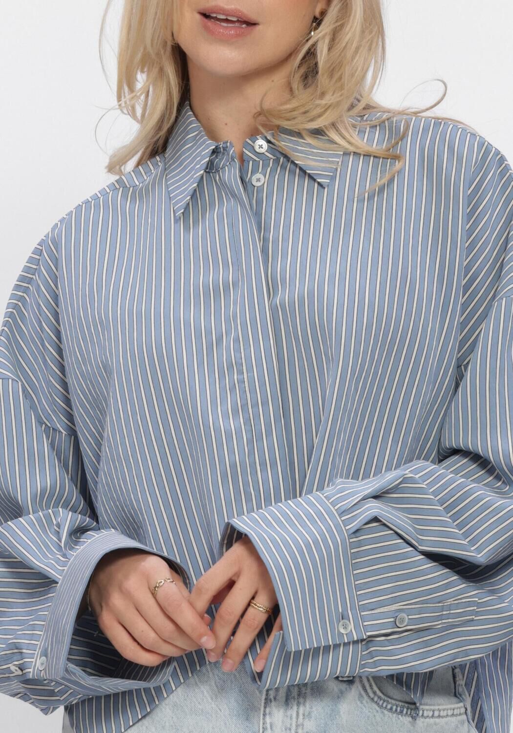 Blaue DRYKORN Blusen OSHIA STRIPE BLOUSE - large