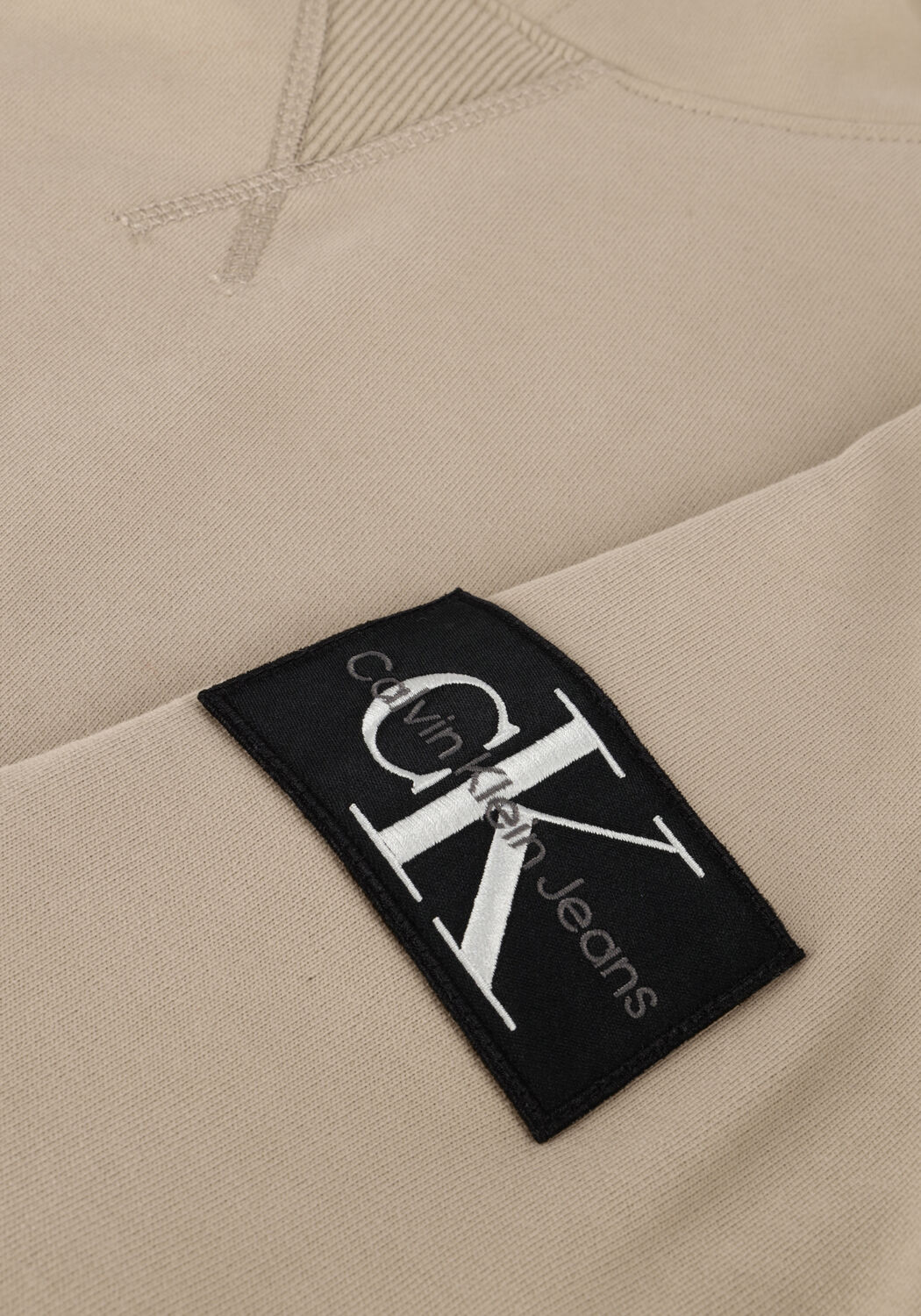 Beige CALVIN KLEIN Sweatshirt BADGE HOODIE - large