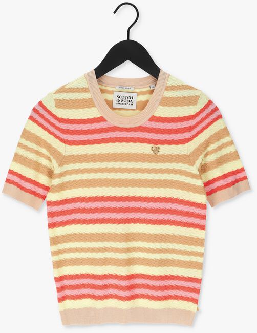Mehrfarbige/Bunte SCOTCH & SODA Top SPECIAL KNITTED SHORT SLEEVE TOP - large