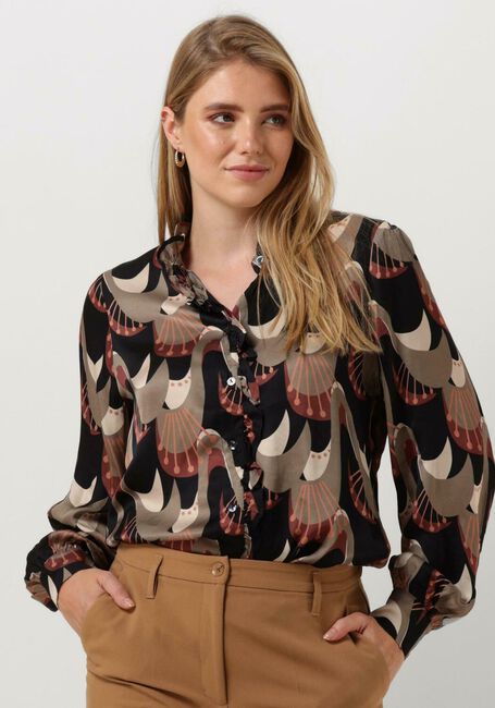 Mehrfarbige/Bunte SUMMUM Bluse BLOUSE ABSTRACT PEACOCK - large