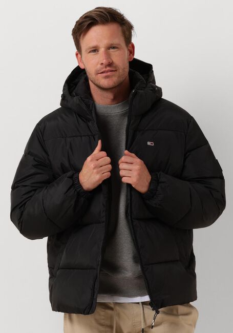 Schwarze TOMMY JEANS Wattierte Jack TJM ESSENTIAL PUFFER - large