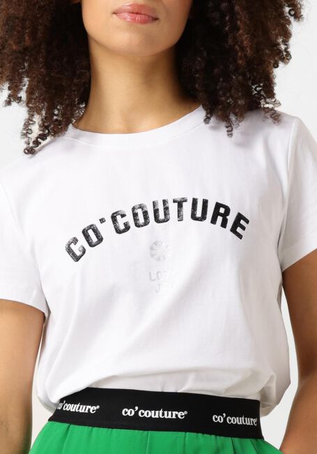 Weiße CO'COUTURE T-shirt COCO LJ GLITTER TEE - large