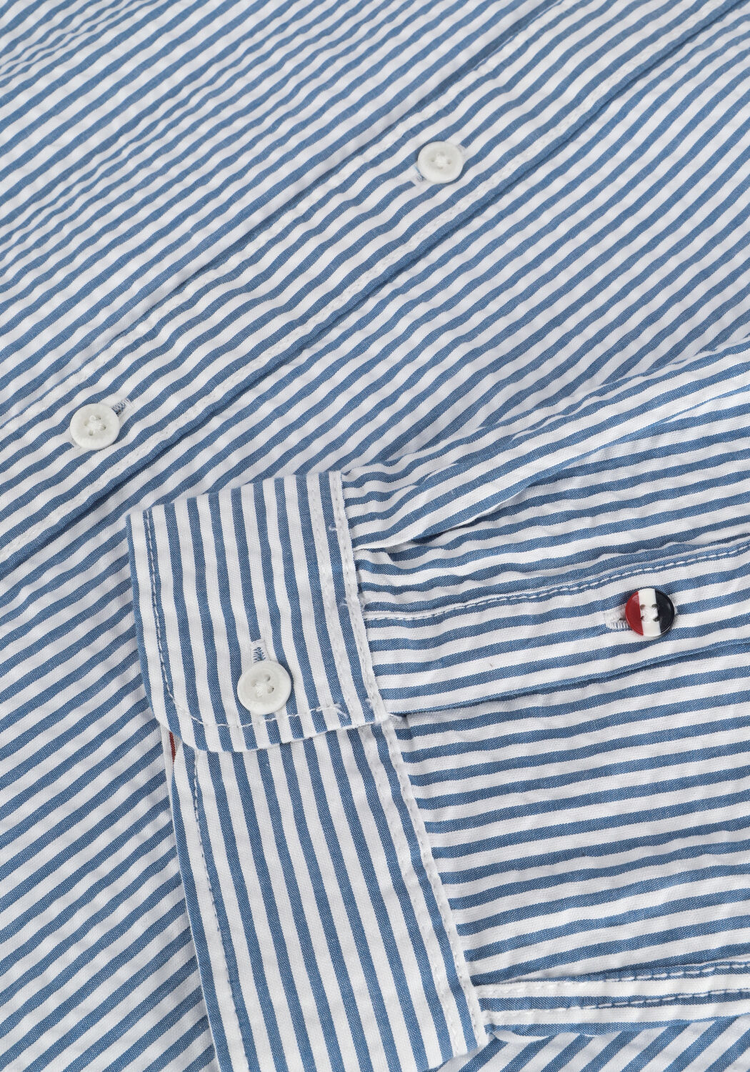 Blaue TOMMY JEANS Casual-Oberhemd TJM CASUAL STRIPE SHIRT - large