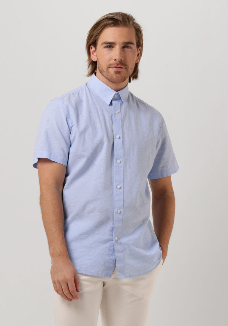blaue selected homme casual-oberhemd slhslimnew-linen shirts ss classic w