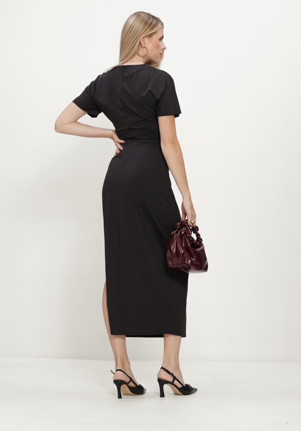 Schwarze ROSEMUNDE Minikleid RWBRIDGET O-NECK LONG DRESS - large