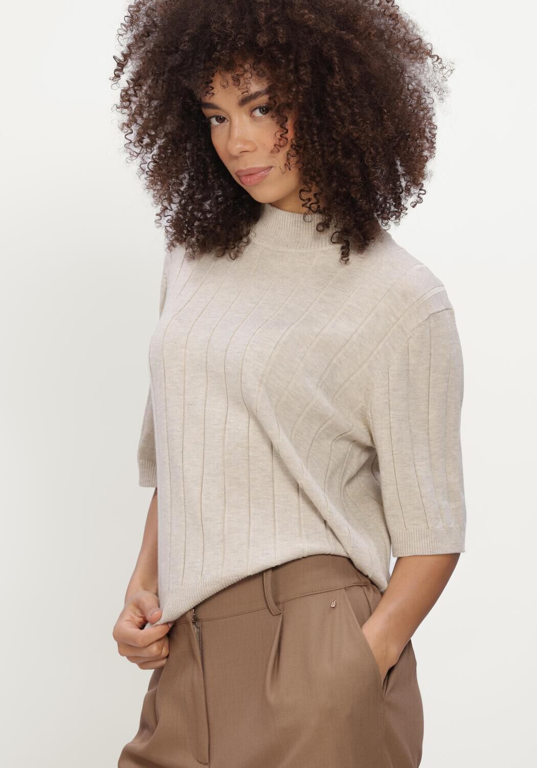 Sand BRUUNS BAZAAR Pullover & Cardigans ANEMONEBBGLADY KNIT - large