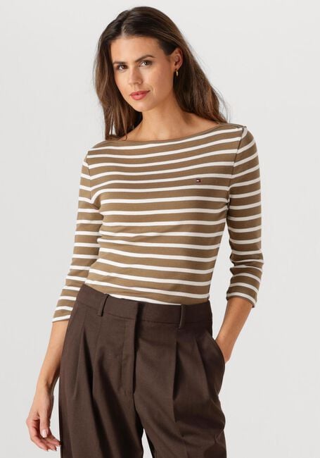 Khaki TOMMY HILFIGER Top SLIM CODY BOAT-NK 3/4SLV - large
