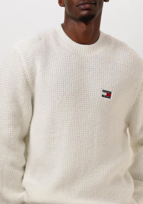 Weiße TOMMY JEANS Pullover TJM REG WAFFLE SWEATER - large