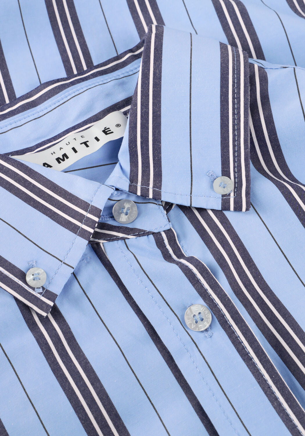 Blaue HAUTE L'AMITI&Eacute; Blusen BUTTON DOWN STRIPE SHIRT - large