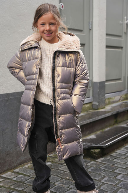 Goldfarbene LIKE FLO Wattierte Jack ABBY FLO GIRLS LONG FANCY HOODED JACKET - large