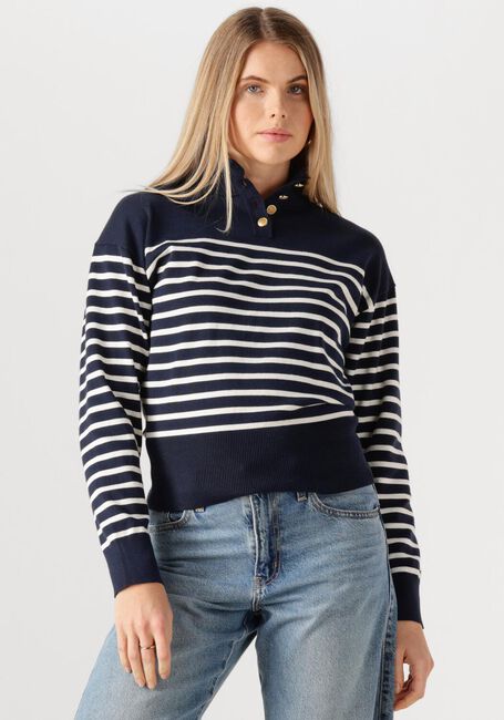 Dunkelblau TOMMY HILFIGER Pullover CO JERSEY GOLD BTN MOCK-NK SWT - large