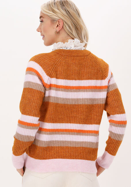 Braune SELECTED FEMME Pullover SLFSTAR LS KNIT RIB STRIP X-MA - large