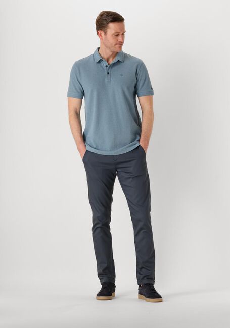 Blaue CAST IRON Polo-Shirt SHORT SLEEVE POLO POPCORN JERSEY MELANGE - large