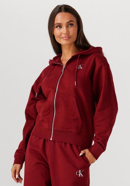 Bordeaux CALVIN KLEIN Sweatshirt MONOLOGO FRENCH TERRY FZ BF HOOD - large
