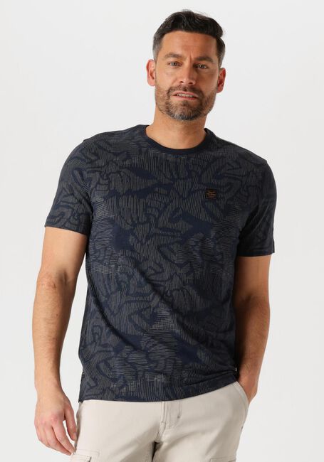 Blaue PME LEGEND T-shirt SHORT SLEEVE R-NECK SLUB JERSEY AOP - large