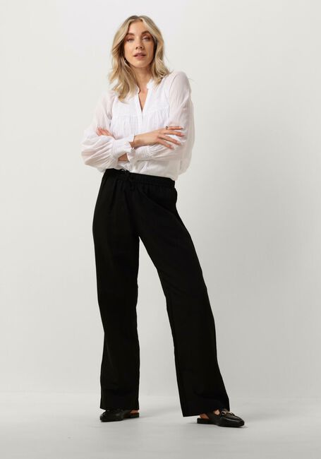 Schwarze NEO NOIR Weite Hose SONAR LINEN PANTS - large