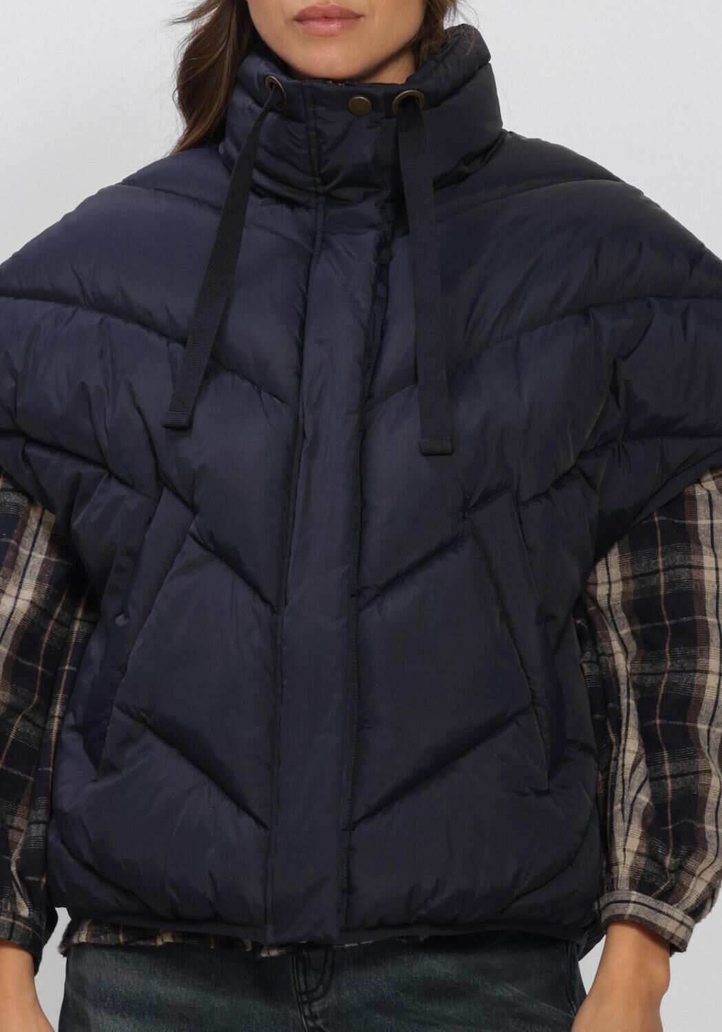 Dunkelblau BY-BAR Bodywarmer FRANKY SLEEVELESS JACKET - large