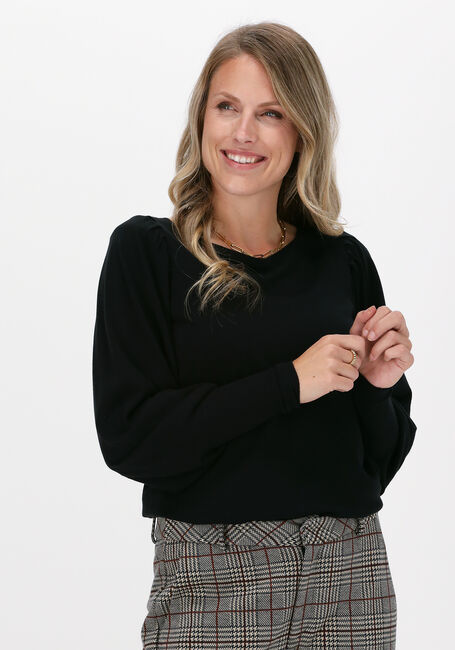 Schwarze SUMMUM Sweatshirt PUFFY SLEEVE SWEATER BASIC KNIT - large