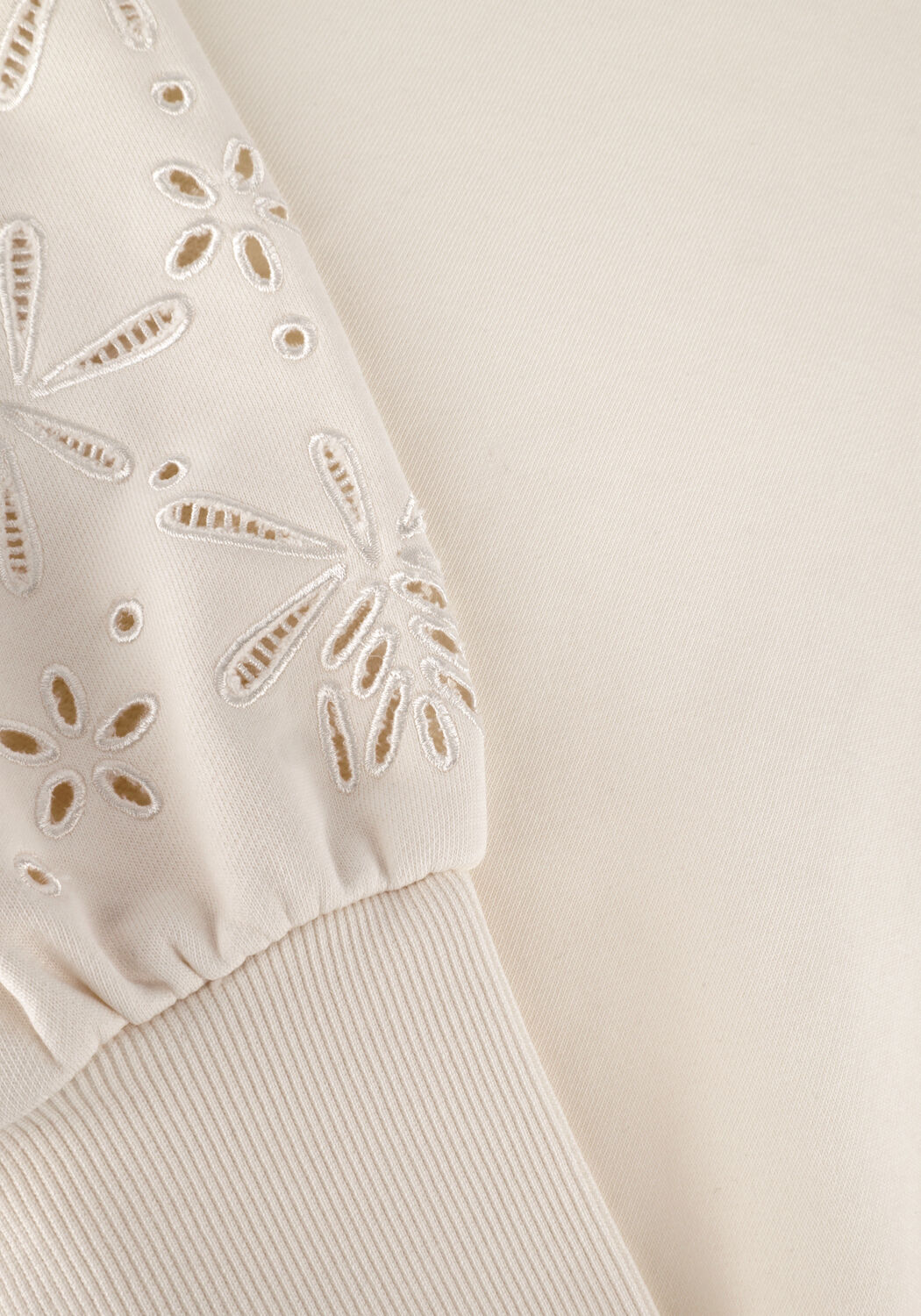 Creme SCOTCH & SODA Sweatshirt PUFF SLEEVE EMBROIDERY SWEATSHIRT - large