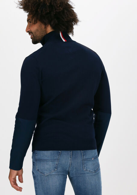 Dunkelblau TOMMY HILFIGER Pullover MIXED MEDIA ZIP MOCK - large