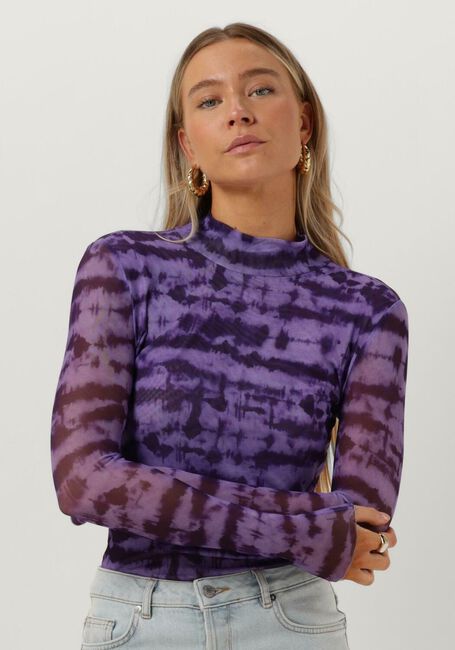Lila COLOURFUL REBEL  NEYO TIE DYE MESH TURTLENECK TOP - large