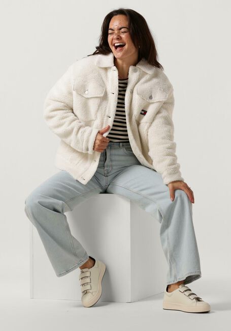 Ecru TOMMY JEANS Jack TJW SHERPA JACKET - large