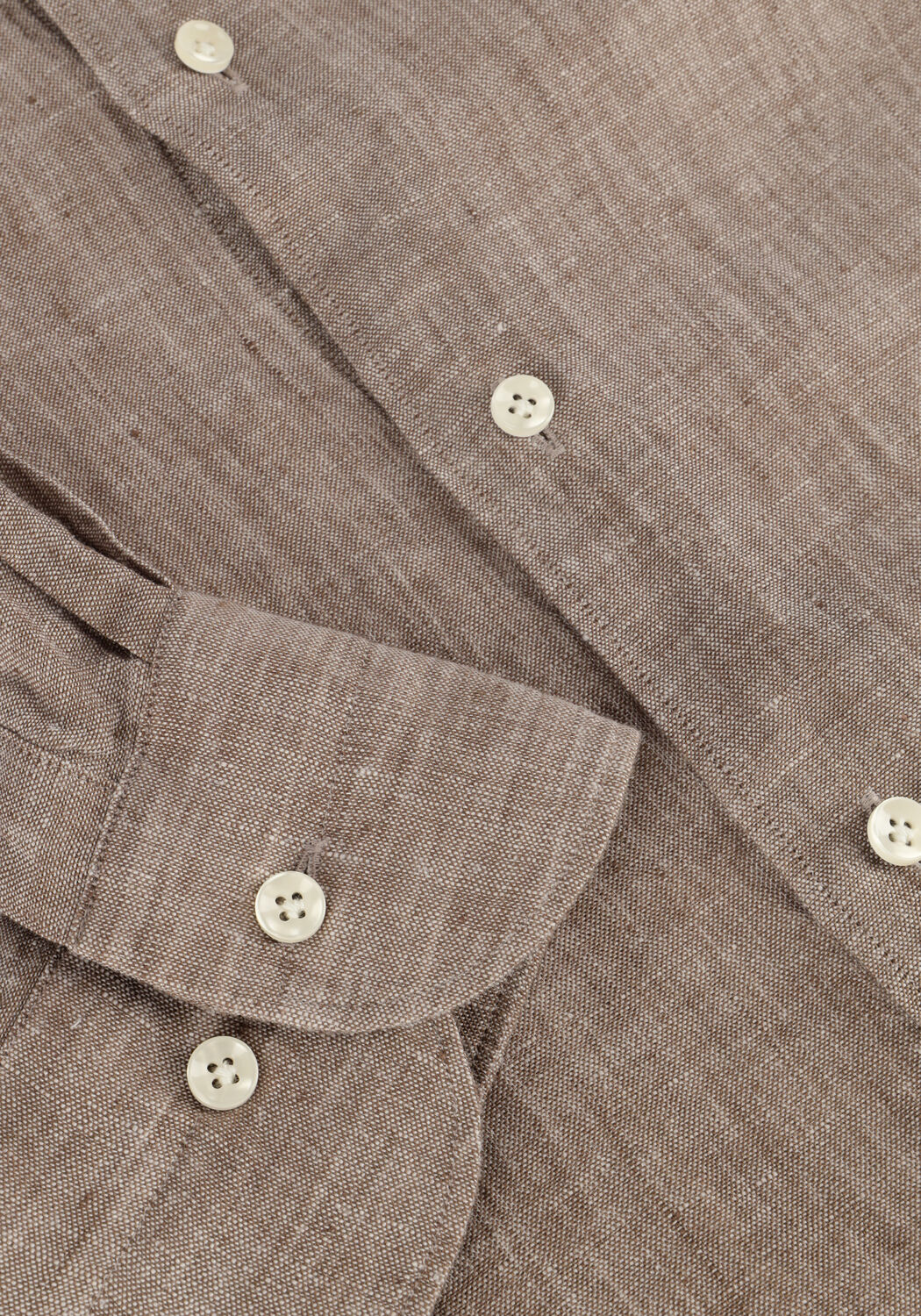 Braune PROFUOMO Casual-Oberhemd SHIRT X-CUTAWAY SC LINNEN - large