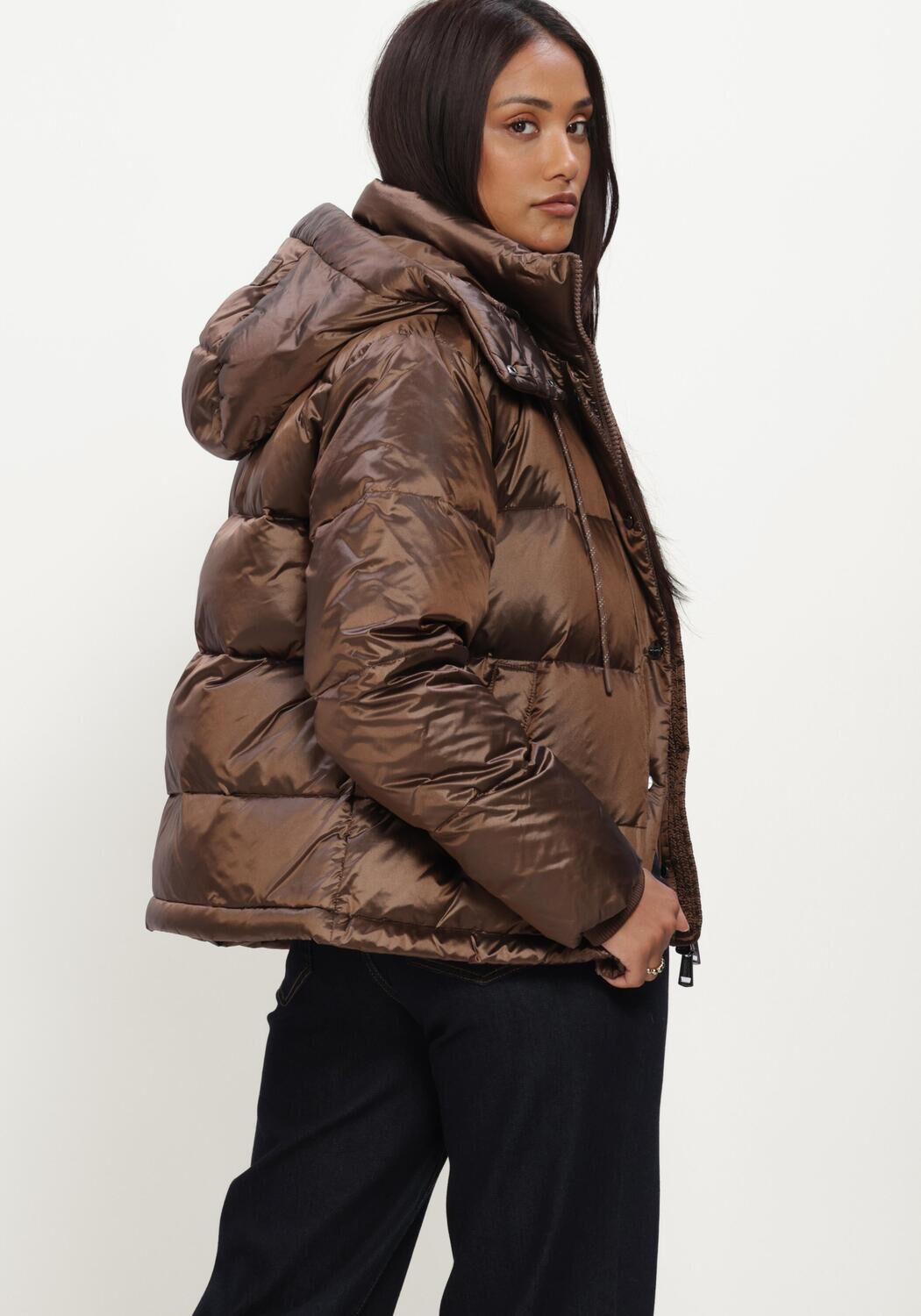 Braune MOS MOSH Wattierte Jack MMJILLY METALLIC DOWN JACKET - large